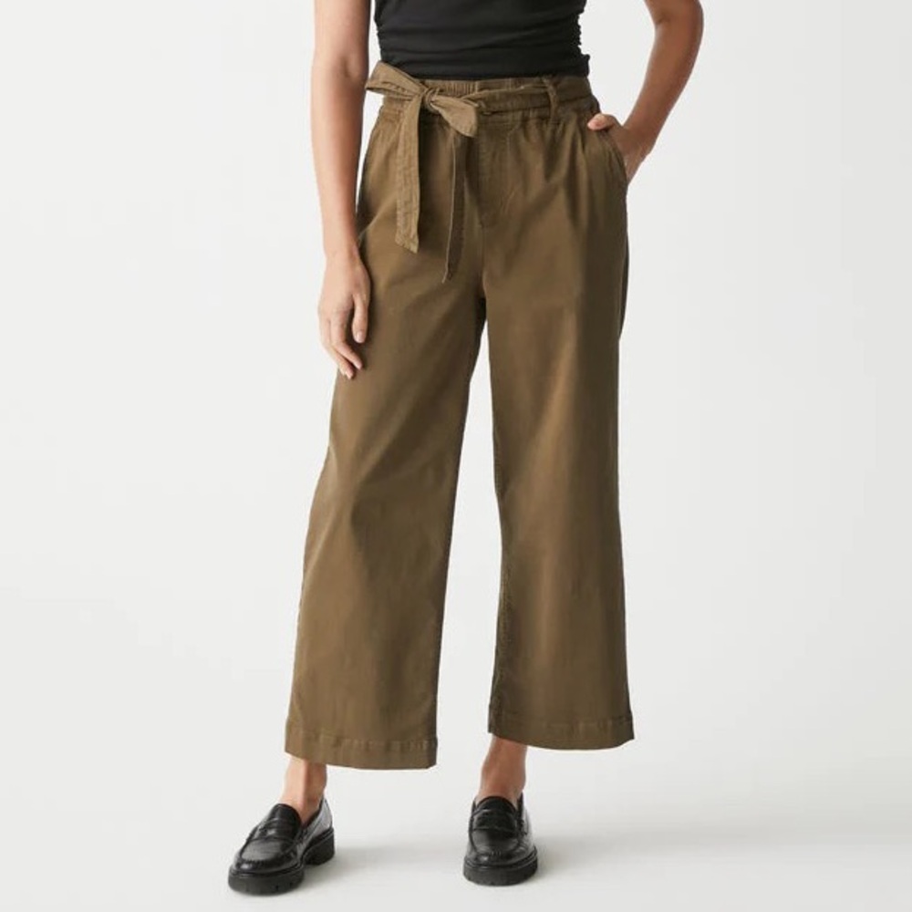 Michael Stars Kenya Cotton Twill High Rise Wide Leg Pant